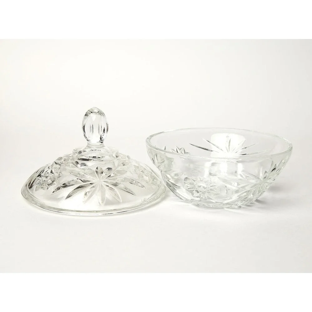VTG Vintage Anchor Hocking‎ Star of David Starburst Candy Dish and Lid